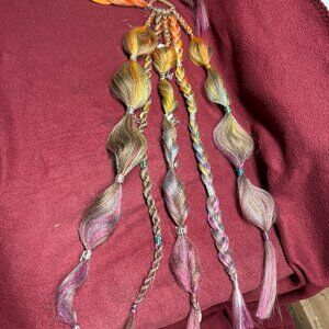 Handmade Rainbow and Brown Mixed Extensions 22" for Rave Festival EDM